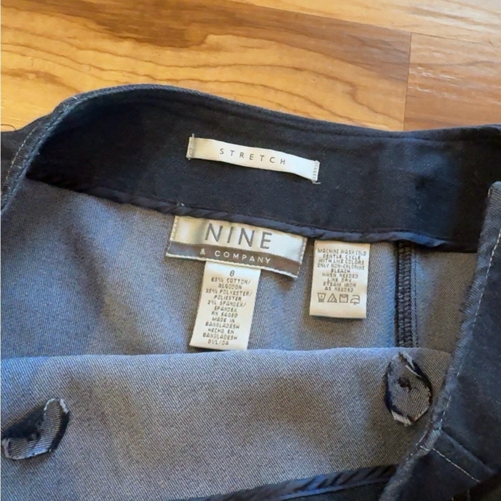 Nine & Company Denim Skirt Size 8 | Stretch A-Line | Nautical Button Detail - Picture 4 of 6